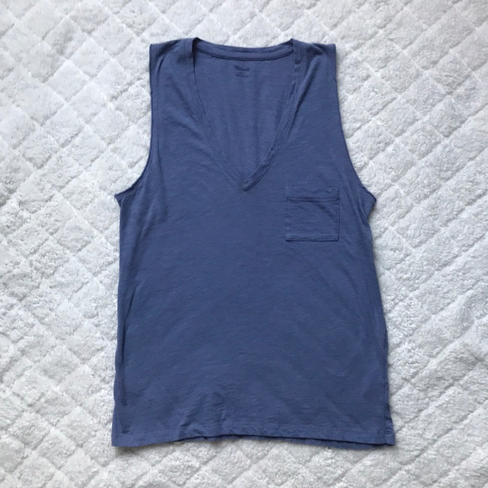 Madewell Whisper Cotton V-Neck Tank Size Small